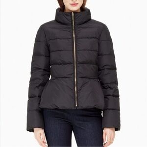 Kate Spade peplum puffer jacket black size 6